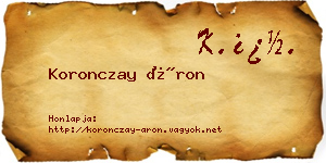 Koronczay Áron névjegykártya